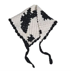 Handmade Cow Print Crochet Bandana